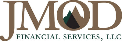 Logo of JMOD Financial Services, LLC with a mountain design on a brown background
