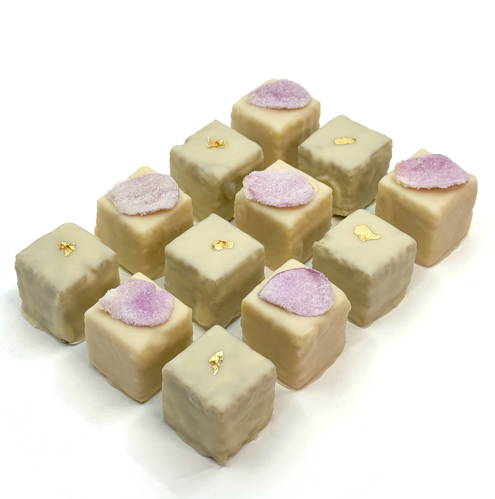 Matcha and Rose Petal Petits Fours