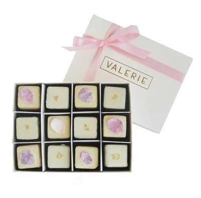 Matcha and Rose Petal Petits Fours - Valerie Confections